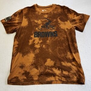 Nike Cleveland Browns T-Shirt Mens XL Brown Bleach Camo Dye NFL Military Service